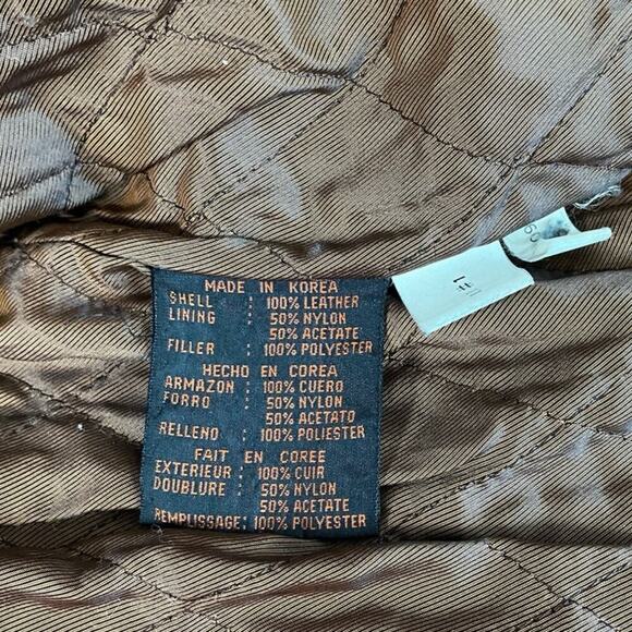 Vintage Hooded Cayenne 100% Leather Jacket 1990's Drawstring Waist SZ Small Men - Picture 7 of 12